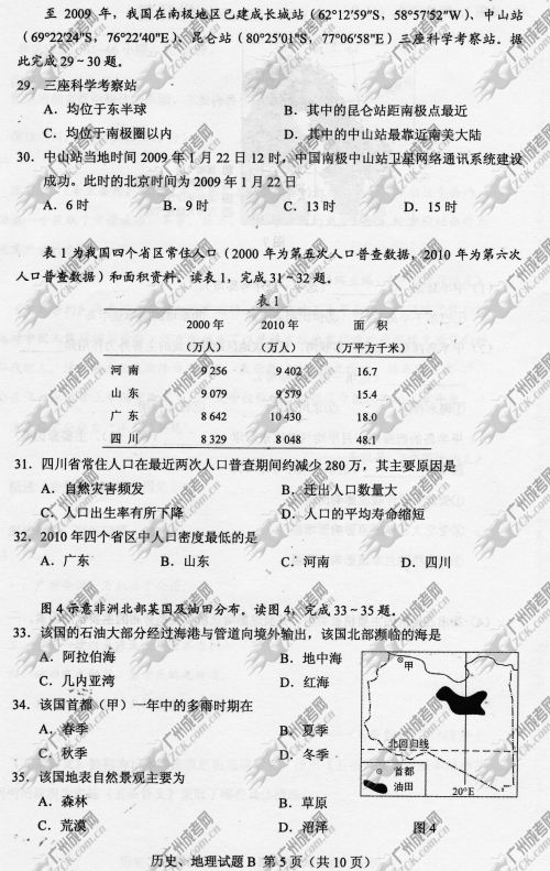 杭州成人高考2014年统一考试文科综合真题B卷